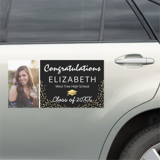 Modern Congratulations Photo 2025 Graduate Car Magnet (In Situ)