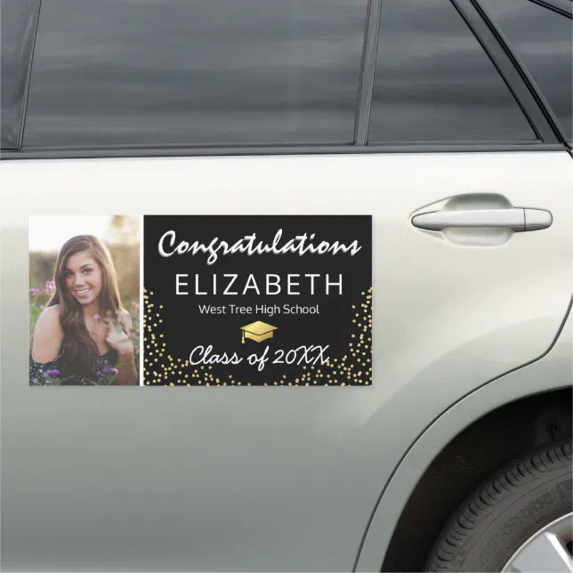 Modern Congratulations Photo 2025 Graduate Car Magnet | Zazzle