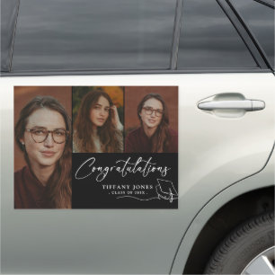 Modern Congratulations  Photo Graduation Party Car Magnet