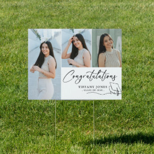 Modern Congratulations Photo Graduation Party Sign