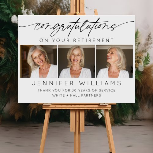 Modern Congratulations Retirement Script 3 Photo Foam Board