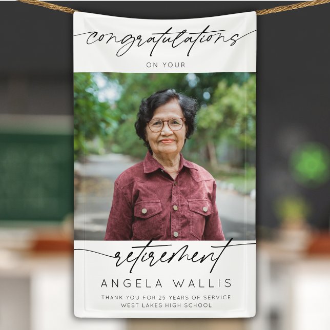 Modern Congratulations Retirement Script Photo Banner (Creator Uploaded)