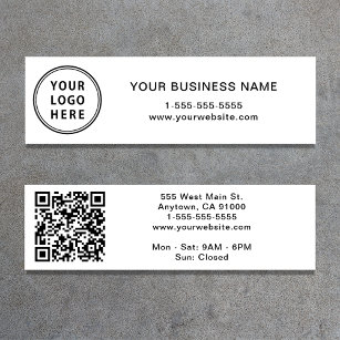 Modern Connect With Us Logo QR Code Mini Business Card