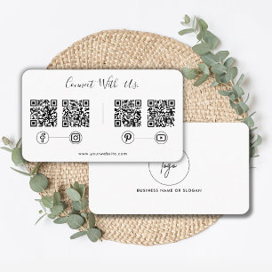Modern Connect With Us QR Code Social Media Logo Business Card