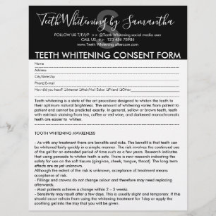 Modern Consent Budget Form Teeth Whitening Flyer