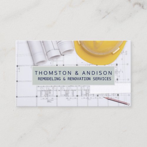 Modern Construction Architect Builder Contractor Business Card