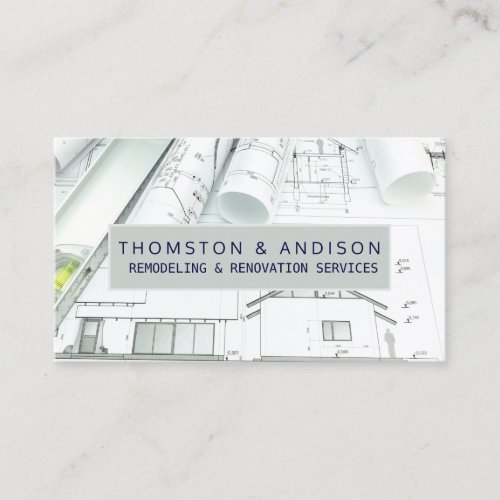 Modern Construction Architect Builder Contractor Business Card