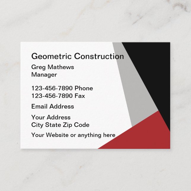 Modern Construction Business Card (Front)