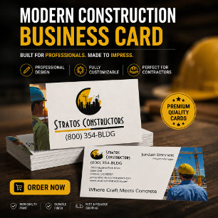 Modern Construction  Business Card