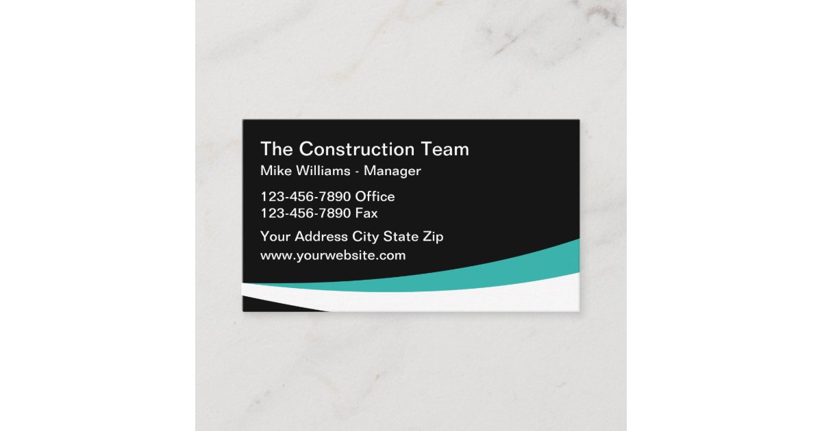 Modern Construction Business Card Template Zazzle