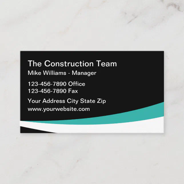Modern Construction Business Card Template Zazzle