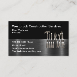 Modern Construction Business Cards Design 2