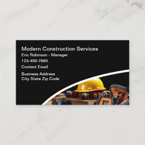 Modern Construction Business Cards Design Template