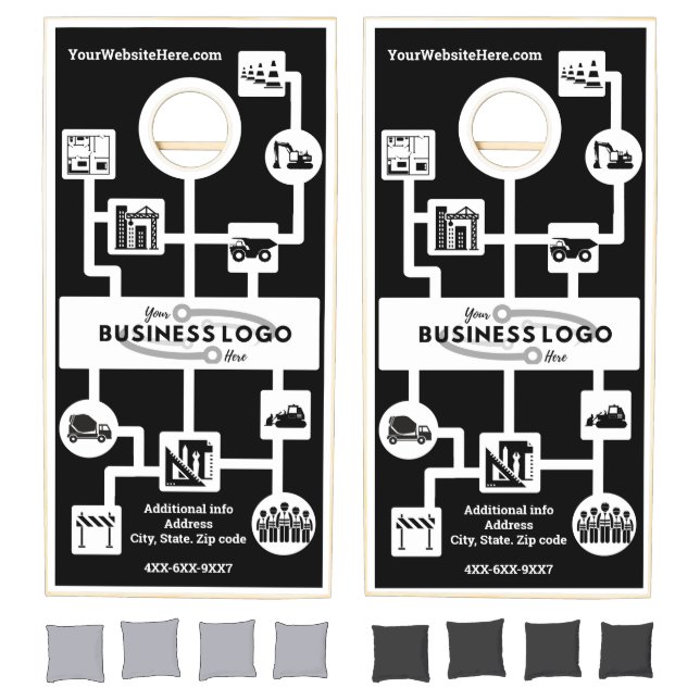 Modern Construction Business Promotional Icons  Cornhole Set (Set)
