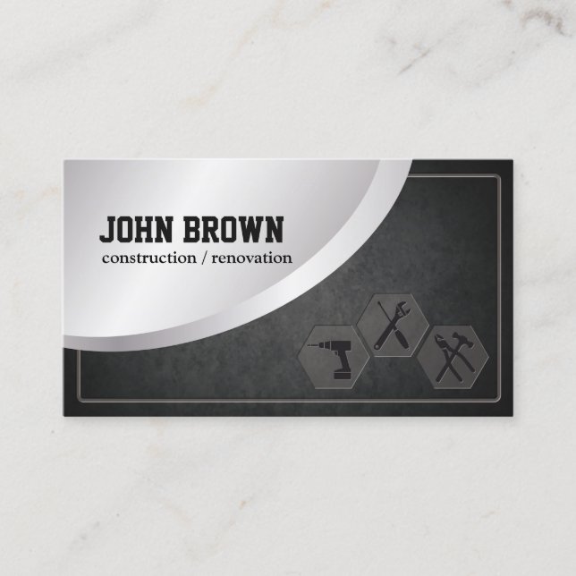 Modern Construction Carpentry Handyman Repair Business Card (Front)