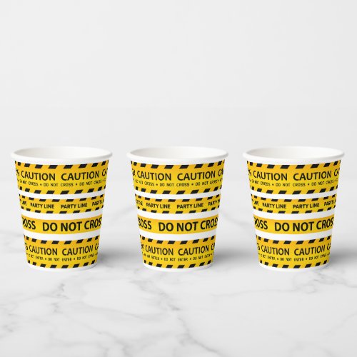 Modern Construction Caution Birthday Baby Shower Paper Cups