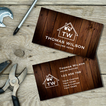 Modern Construction Handyman Carpenter Tools Busin Business Card by smmdsgn at Zazzle
