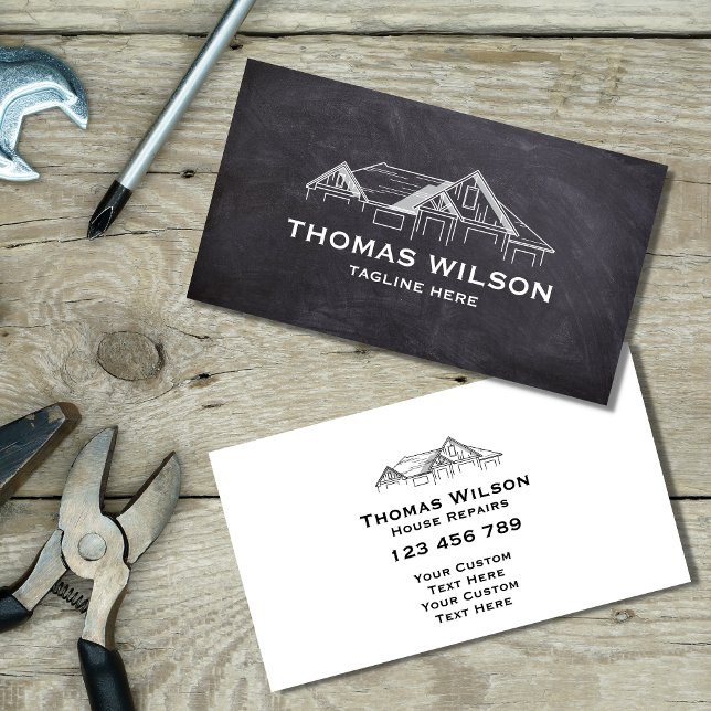 Modern Construction Handyman Carpenter Tools Busin Business Card (Creator Uploaded)