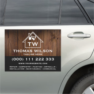 Modern Construction Handyman Carpenter Tools Busin Car Magnet