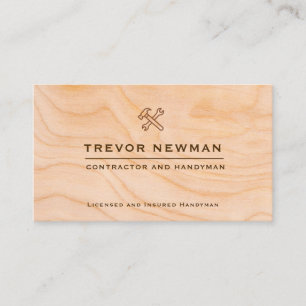 Modern Construction Handyman Carpenter Tools Wood Business Card