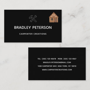 Modern Construction Handyman Carpenter Tools Wood  Business Card