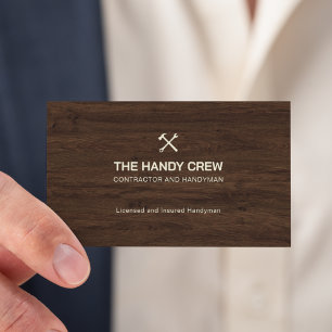 Modern Construction Handyman Carpenter Tools Wood Business Card