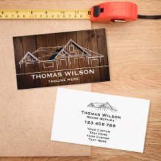 Modern Construction Handyman Carpenter Tools Wood  Business Card at Zazzle