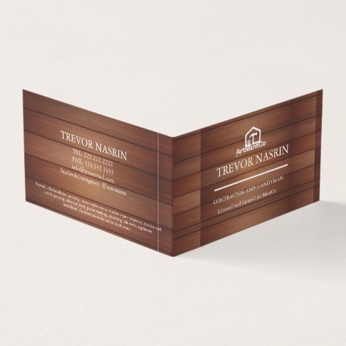 Modern Construction Handyman Carpenter Tools Wood Business Card