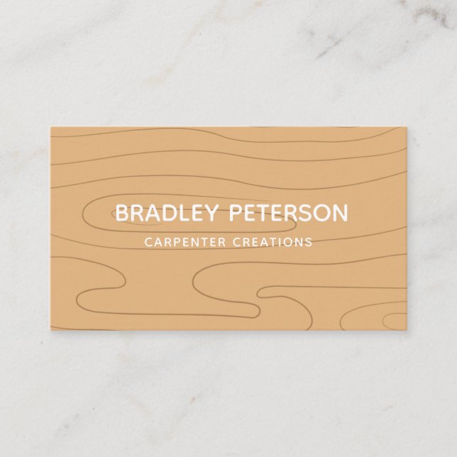 Modern Construction Handyman Carpenter Tools Wood  Business Card (Front)