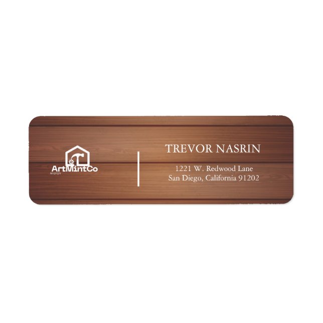 Modern Construction Handyman Carpenter Tools Wood  Label (Front)