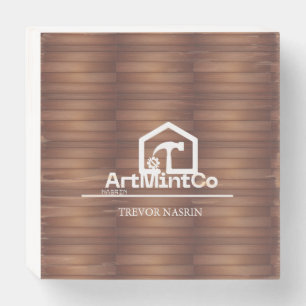 Modern Construction Handyman Carpenter Tools Wood Wooden Box Sign