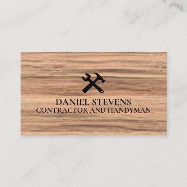 Modern Construction Handyman Contractor Renovation Business Card (Front)