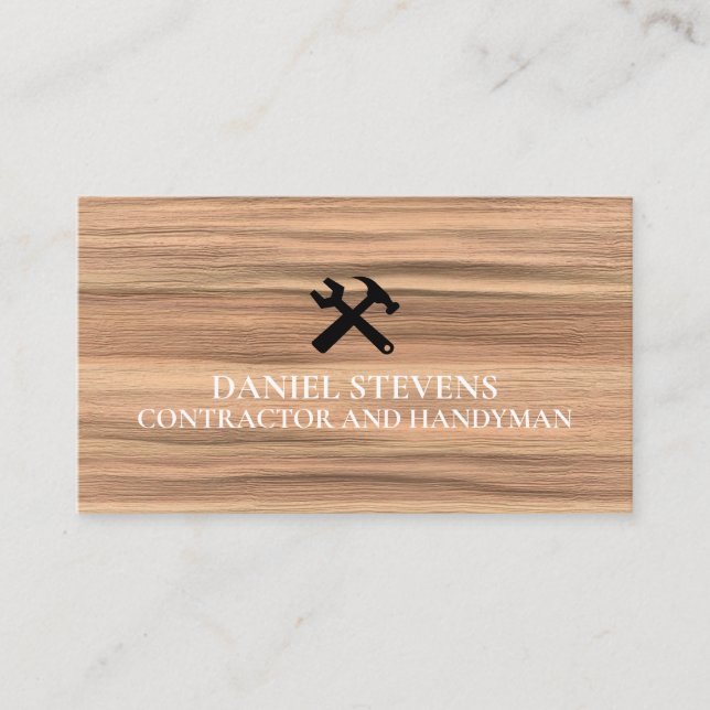 Modern Construction Handyman Contractor Renovation Business Card (Front)