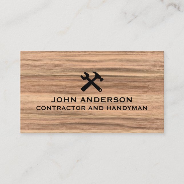 Modern Construction Handyman Contractor Renovation Business Card (Front)