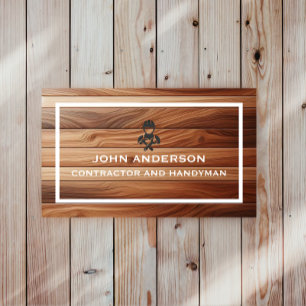 Modern Construction Handyman Contractor Renovation Business Card