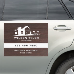 Modern Construction Handyman Tools Wood Car Magnet