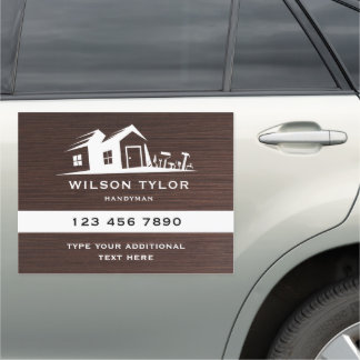 Modern Construction Handyman Tools Wood Car Magnet