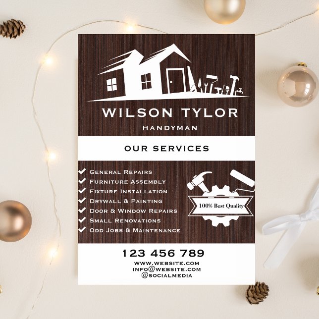 Modern Construction Handyman Tools Wood Flyer (Creator Uploaded)