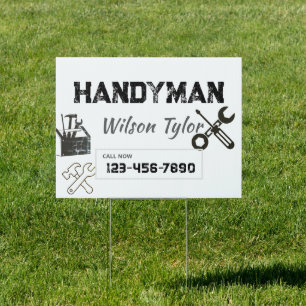 Modern Construction Handyman Tools Yard Sign
