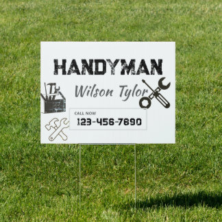 Modern Construction Handyman Tools Yard Sign