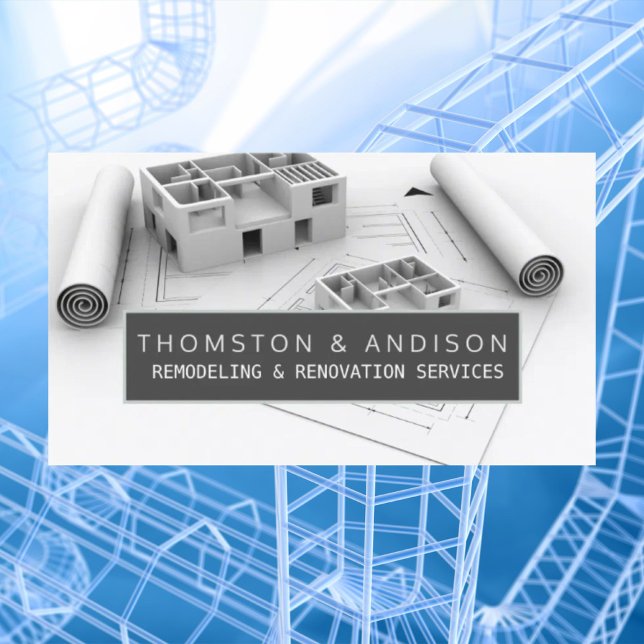 Modern Construction Renovation Builder Contractor  Business Card (Modern Construction Renovation Builder Contractor Business Card)