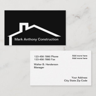 Modern Construction Roof Emblem Business Card