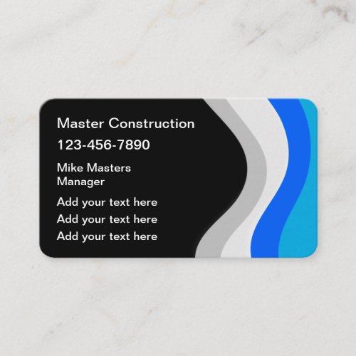 Modern Construction Services Business Card