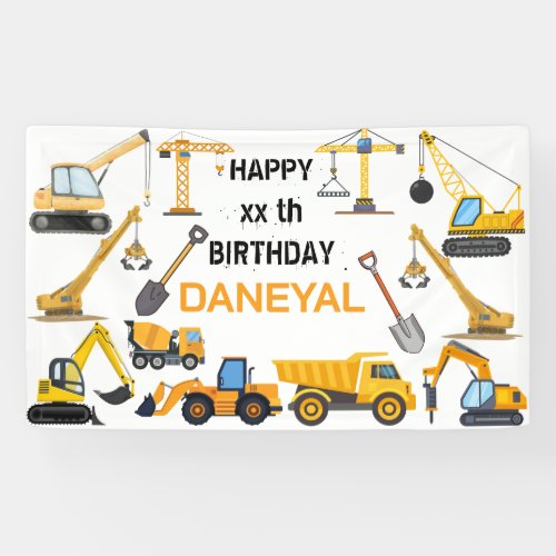 Modern Construction Simple Kid's Birthday