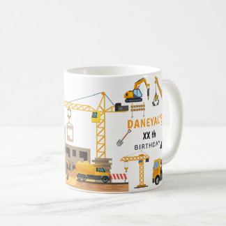 Modern Construction Simple Kid's Birthday Coffee Mug