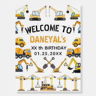 Modern Construction Simple Kid's Birthday Foam Board