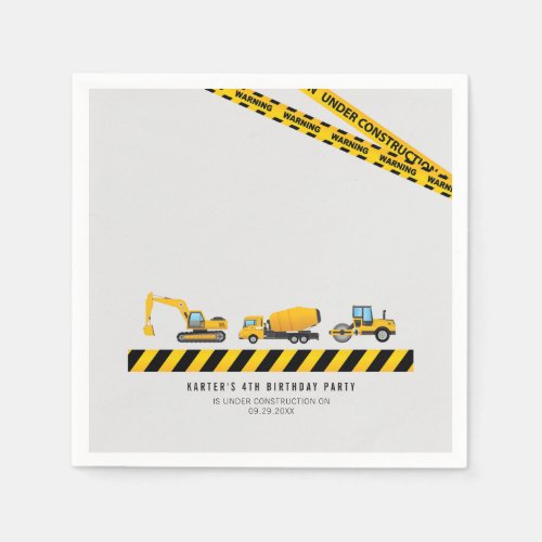 Modern Construction Truck Party Tableware Paper Napkins