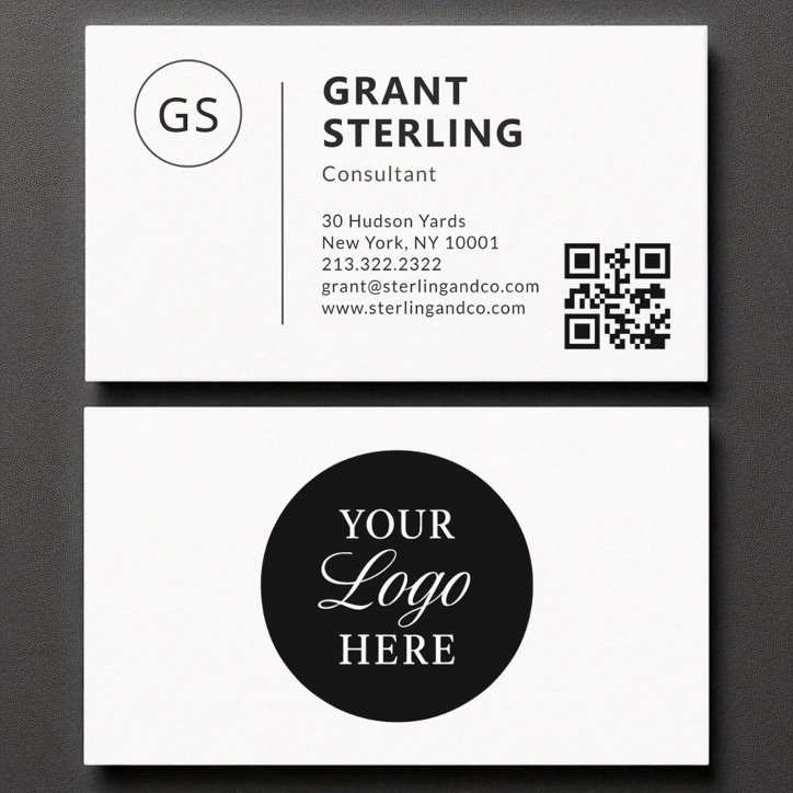 Modern Consultant QR Code Company Logo Business Card
