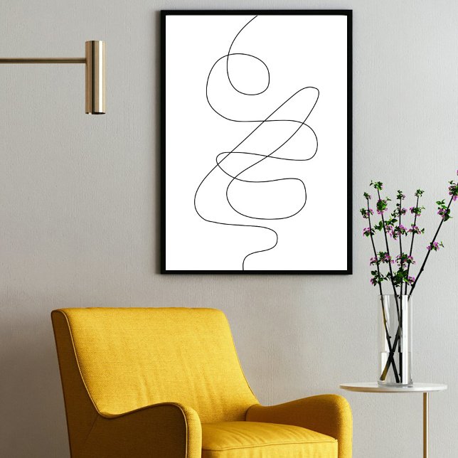 Modern Contemporary Abstract Continuous Line Art Poster (Modern Contemporary Abstract Continuous Line Art Poster)