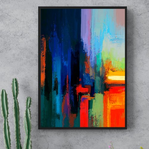 Modern Contemporary Abstract Geometric Painting  Poster